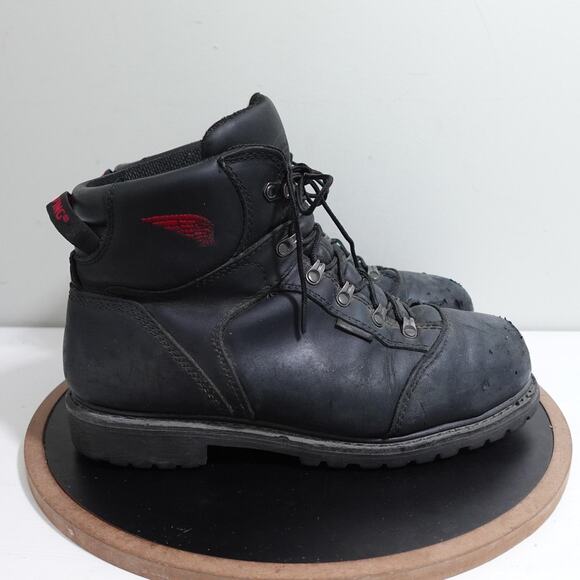 Red Wing Boots Mens Size 11.5 Black‎ Leather Work Steel Toe Vibram Sole EH ASTM - Picture 1 of 10